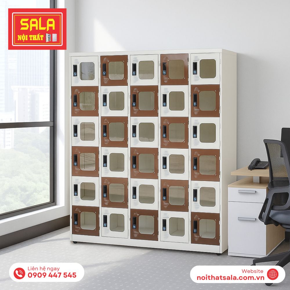 TỦ SẮT LOCKER 30 NGĂN MICA