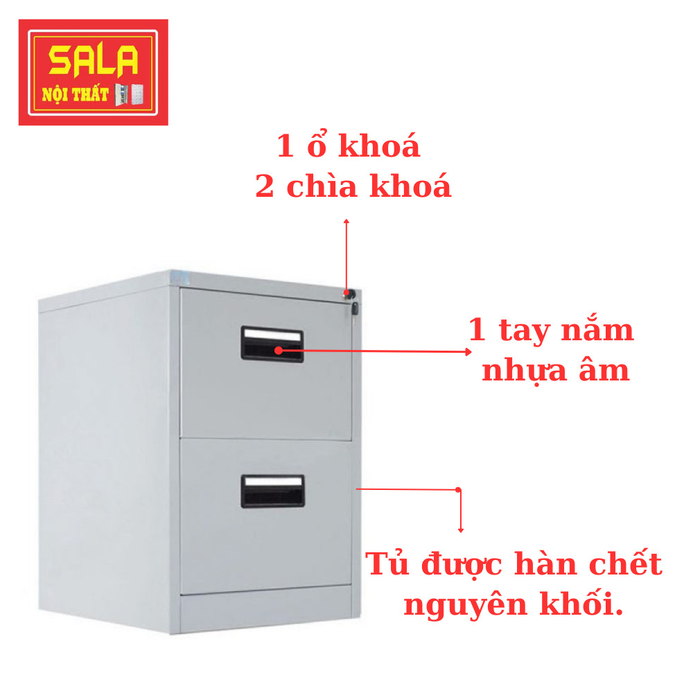 TỦ HỘC KÉO SẮT 2 NGĂN