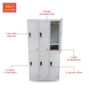 TỦ LOCKER SẮT 6 NGĂN