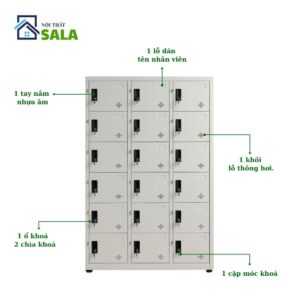 Tủ Locker sắt 18 ngăn