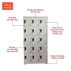 TỦ LOCKER SẮT 15 NGĂN
