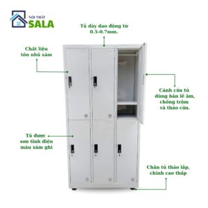 TỦ LOCKER SẮT 6 NGĂN