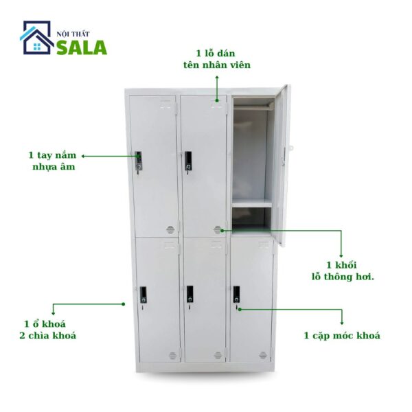 TỦ LOCKER SẮT 6 NGĂN