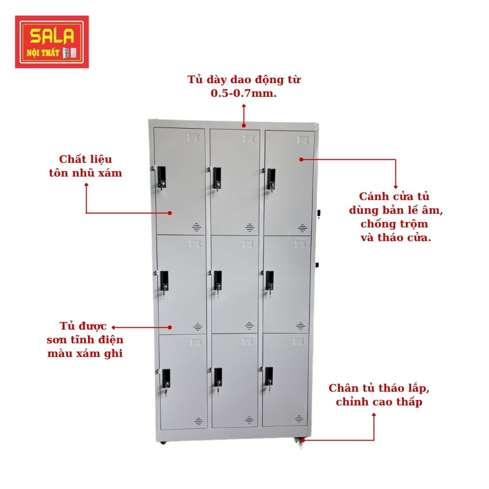 TỦ LOCKER SẮT 9 NGĂN
