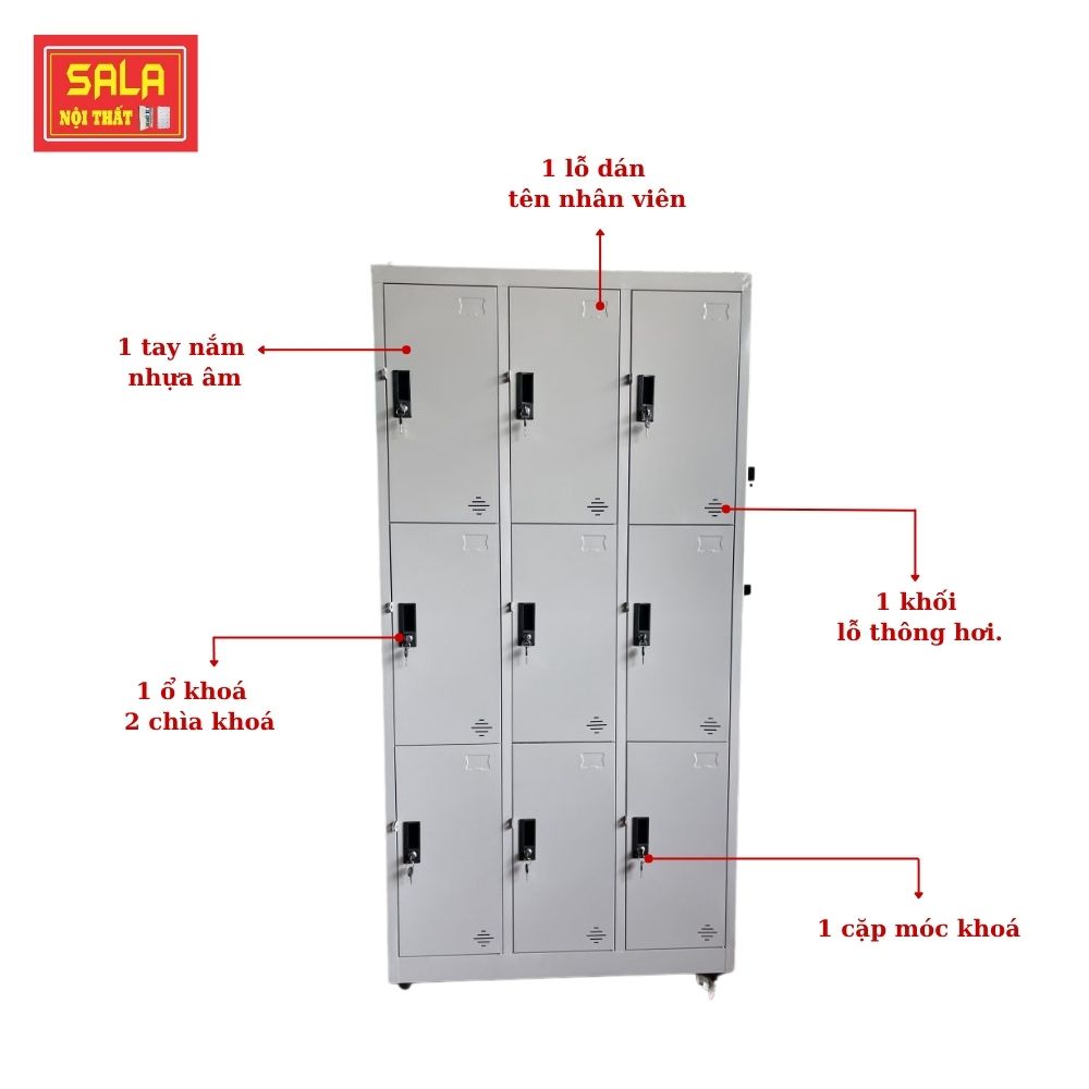 TỦ LOCKER SẮT 9 NGĂN