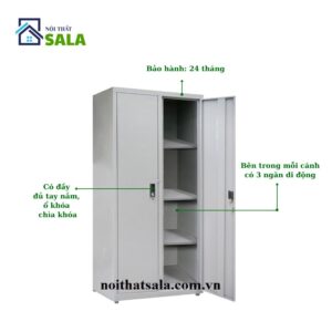 TỦ SẮT HỒ SƠ 2 CÁNH TÔN MỞ