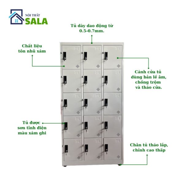TỦ LOCKER SẮT 15 NGĂN