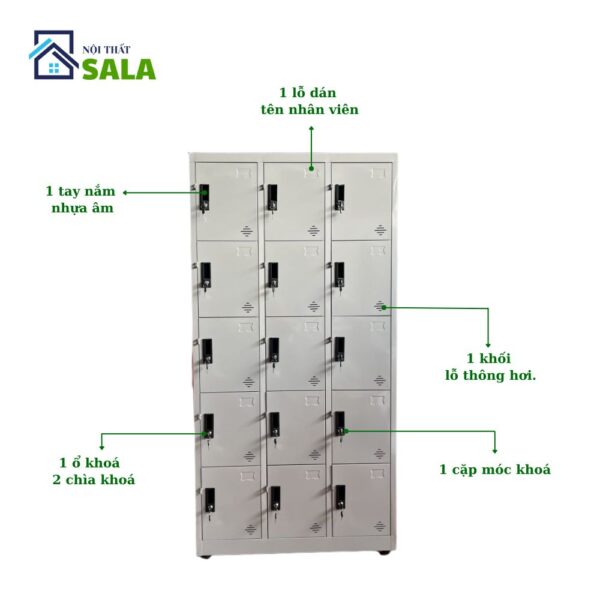 TỦ LOCKER SẮT 15 NGĂN