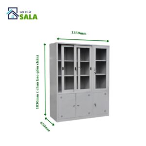 TỦ SẮT HỒ SƠ 2 CÁNH KÍNH LÙA 1 CÁNH KÍNH MỞ 3 CÁNH TÔN MỞ
