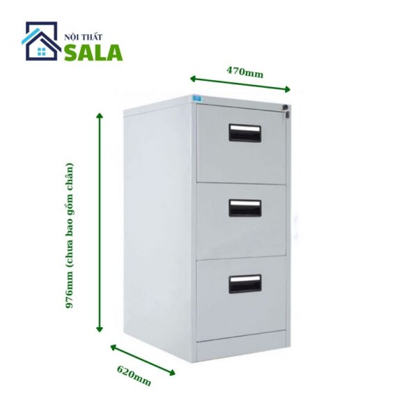 Tủ hộc kéo sắt 3 ngăn