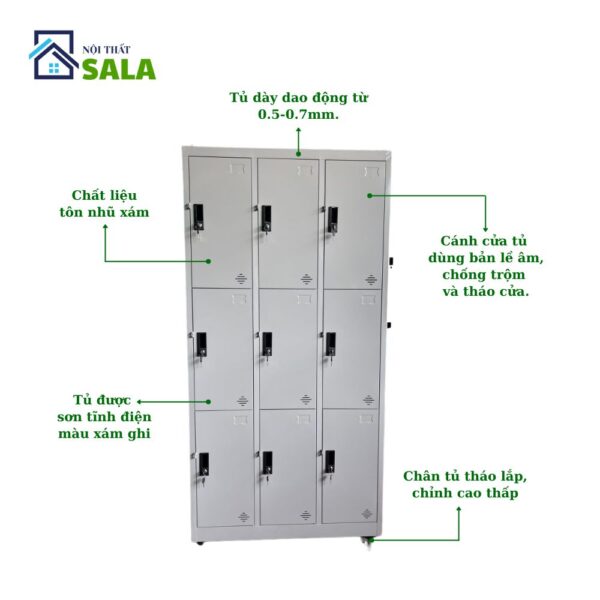 TỦ LOCKER SẮT 9 NGĂN