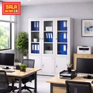 TỦ SẮT HỒ SƠ 3 CÁNH KÍNH, 3 CÁNH TÔN