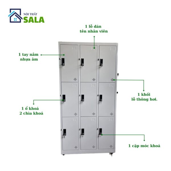 TỦ LOCKER SẮT 9 NGĂN