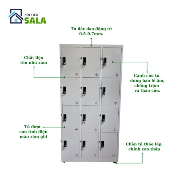 TỦ LOCKER SẮT 12 NGĂN