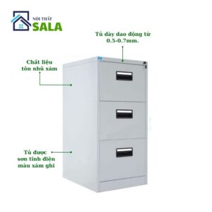 Tủ hộc kéo sắt 3 ngăn