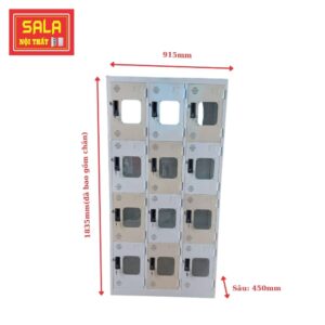 TỦ SẮT LOCKER 12 NGĂN MICA