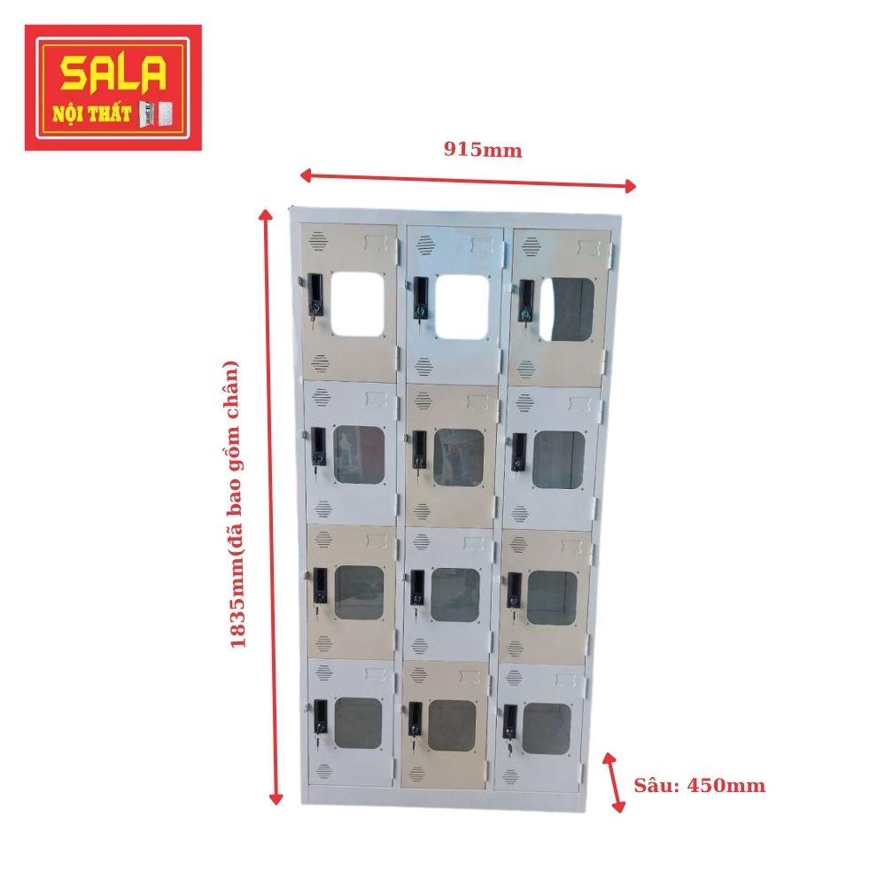 TỦ SẮT LOCKER 12 NGĂN MICA