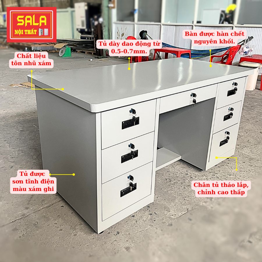 BÀN SẮT 7 HỘC KÉO