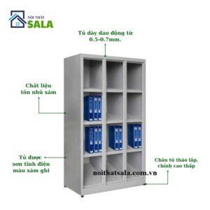 Kệ sắt đựng hồ sơ văn phòng 12 ô