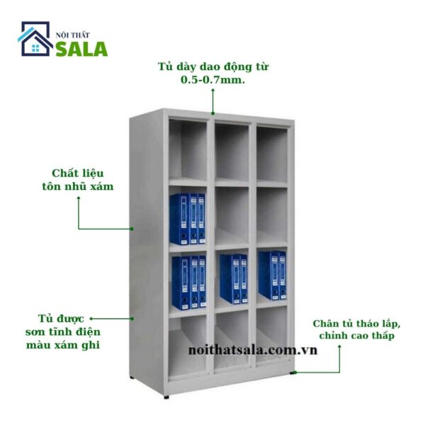Kệ sắt đựng hồ sơ văn phòng 12 ô