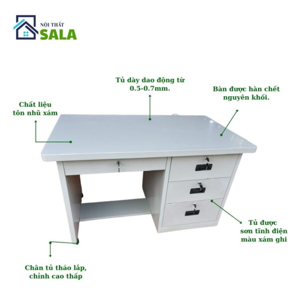 BÀN SẮT 4 HỘC KÉO