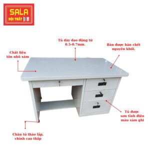 BÀN SẮT 4 HỘC KÉO