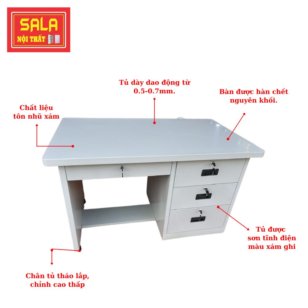 BÀN SẮT 4 HỘC KÉO