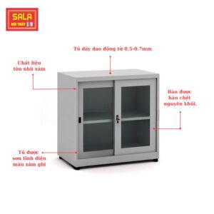 TỦ SẮT HỒ SƠ CÁNH KÍNH LÙA THẤP