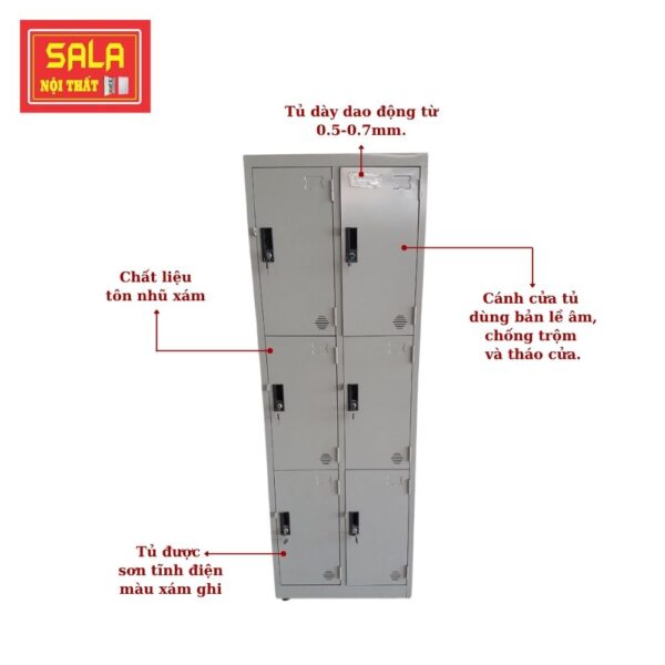 TỦ LOCKER SẮT 6 NGĂN