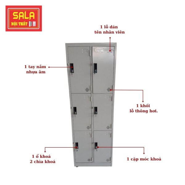 TỦ LOCKER SẮT 6 NGĂN