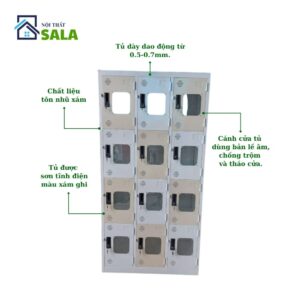TỦ LOCKER SẮT 12 NGĂN MICA