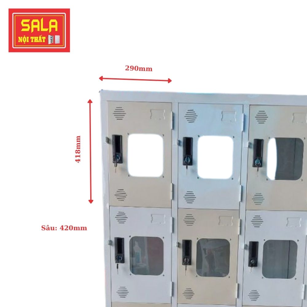 TỦ SẮT LOCKER 12 NGĂN MICA