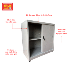 TỦ SẮT HỒ SƠ 2 CÁNH TÔN LÙA THẤP