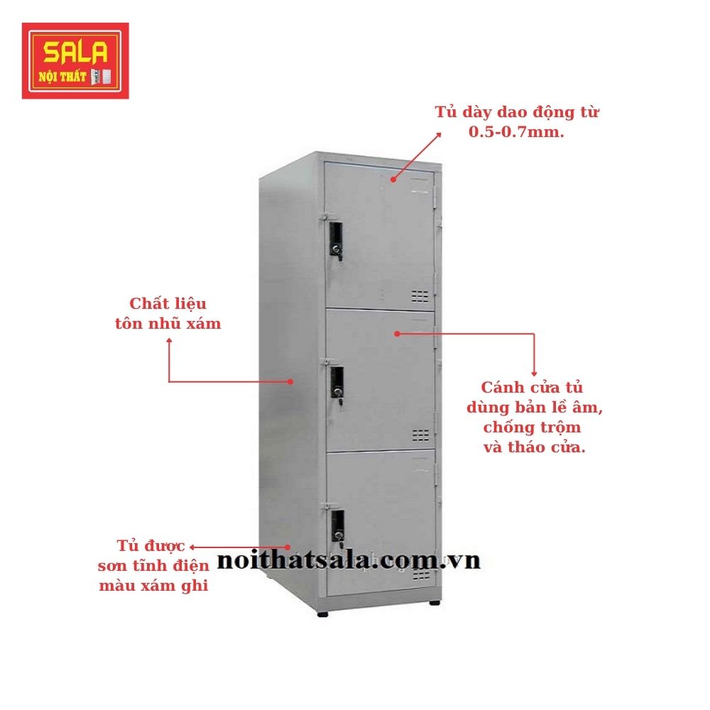 TỦ LOCKER SẮT 3 NGĂN