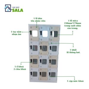 TỦ LOCKER SẮT 12 NGĂN MICA