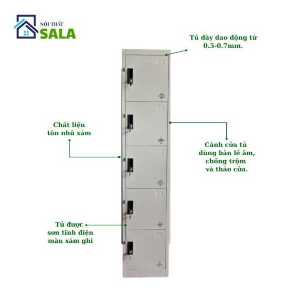 TỦ LOCKER 5 NGĂN