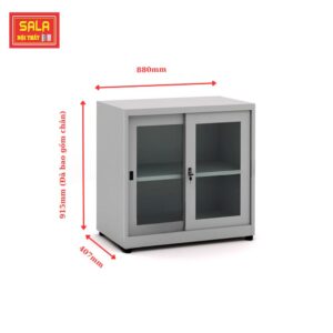 TỦ SẮT HỒ SƠ CÁNH KÍNH LÙA THẤP