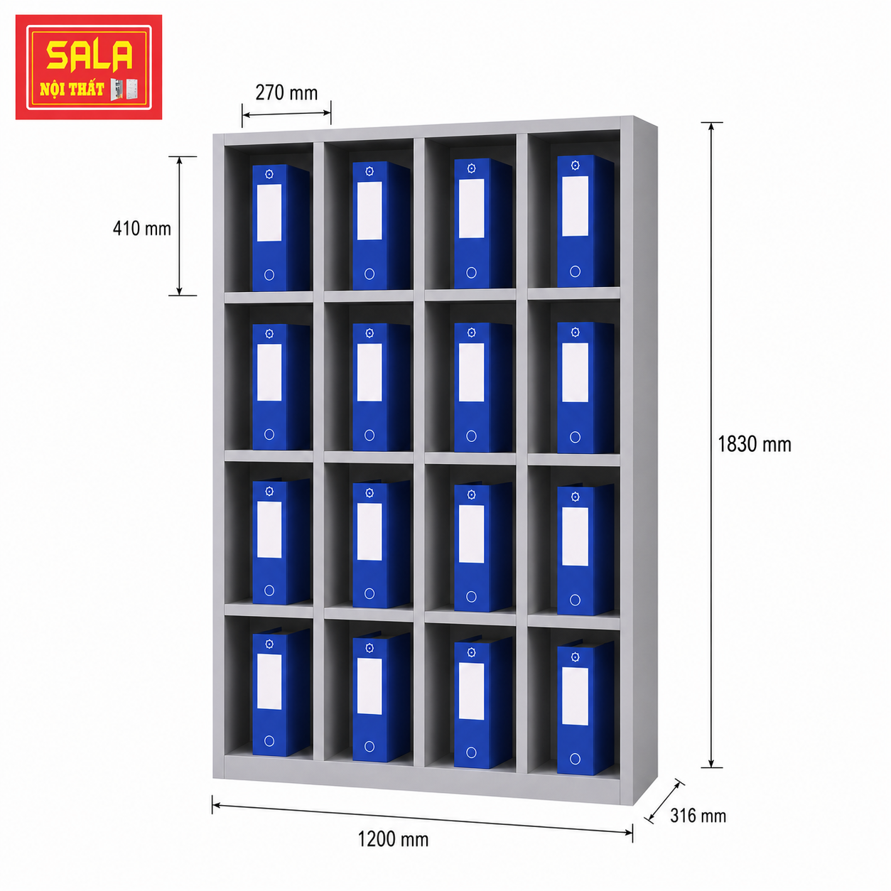 KỆ SẮT ĐỰNG HỒ SƠ VĂN PHÒNG 16 Ô