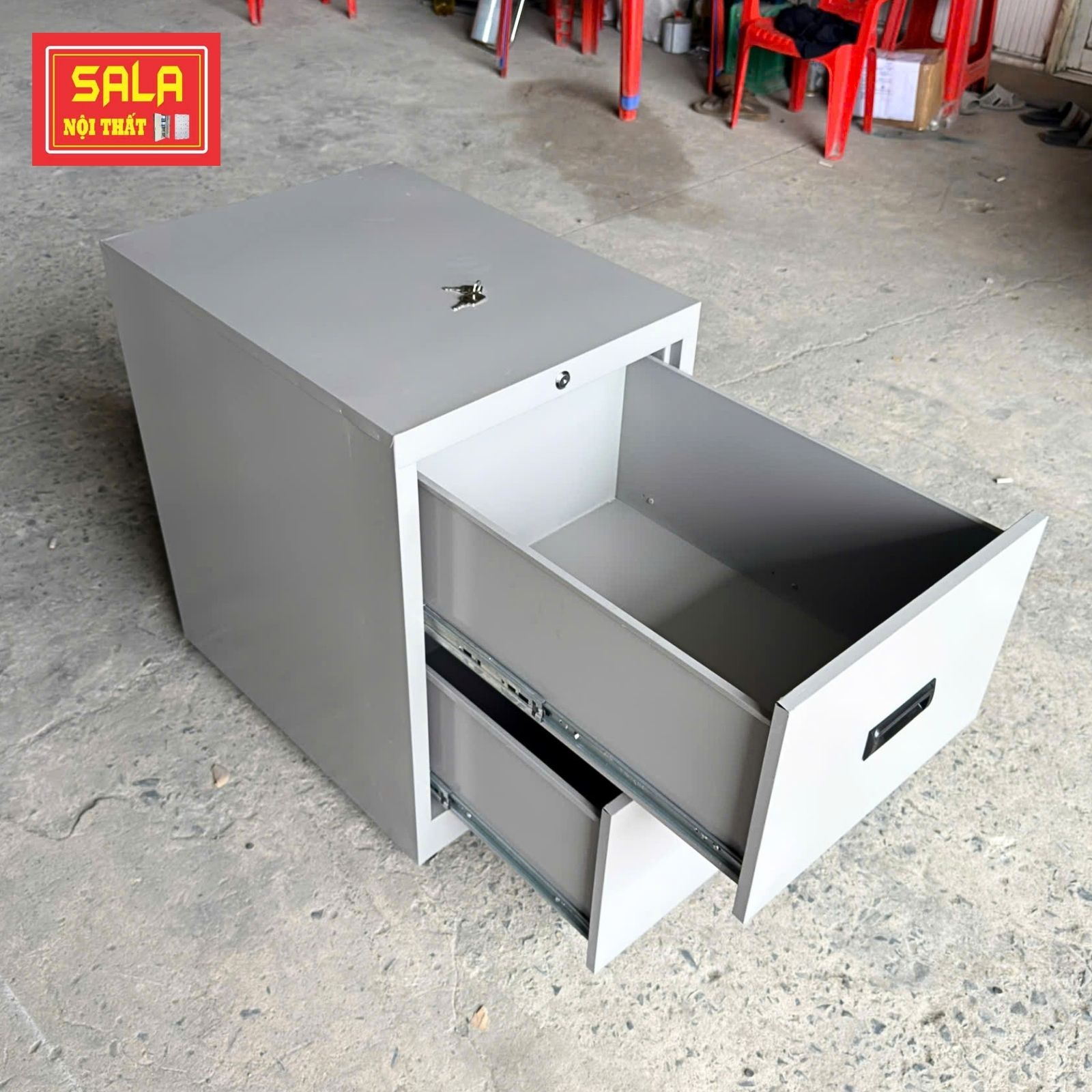 TỦ HỘC KÉO SẮT 2 NGĂN
