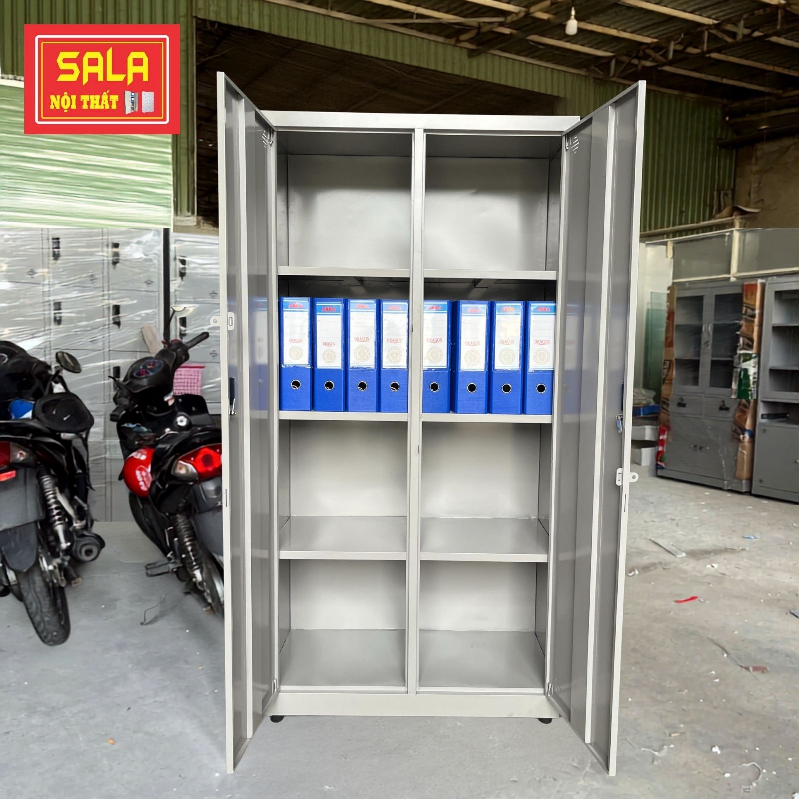 TỦ SẮT HỒ SƠ 2 CÁNH TÔN MỞ