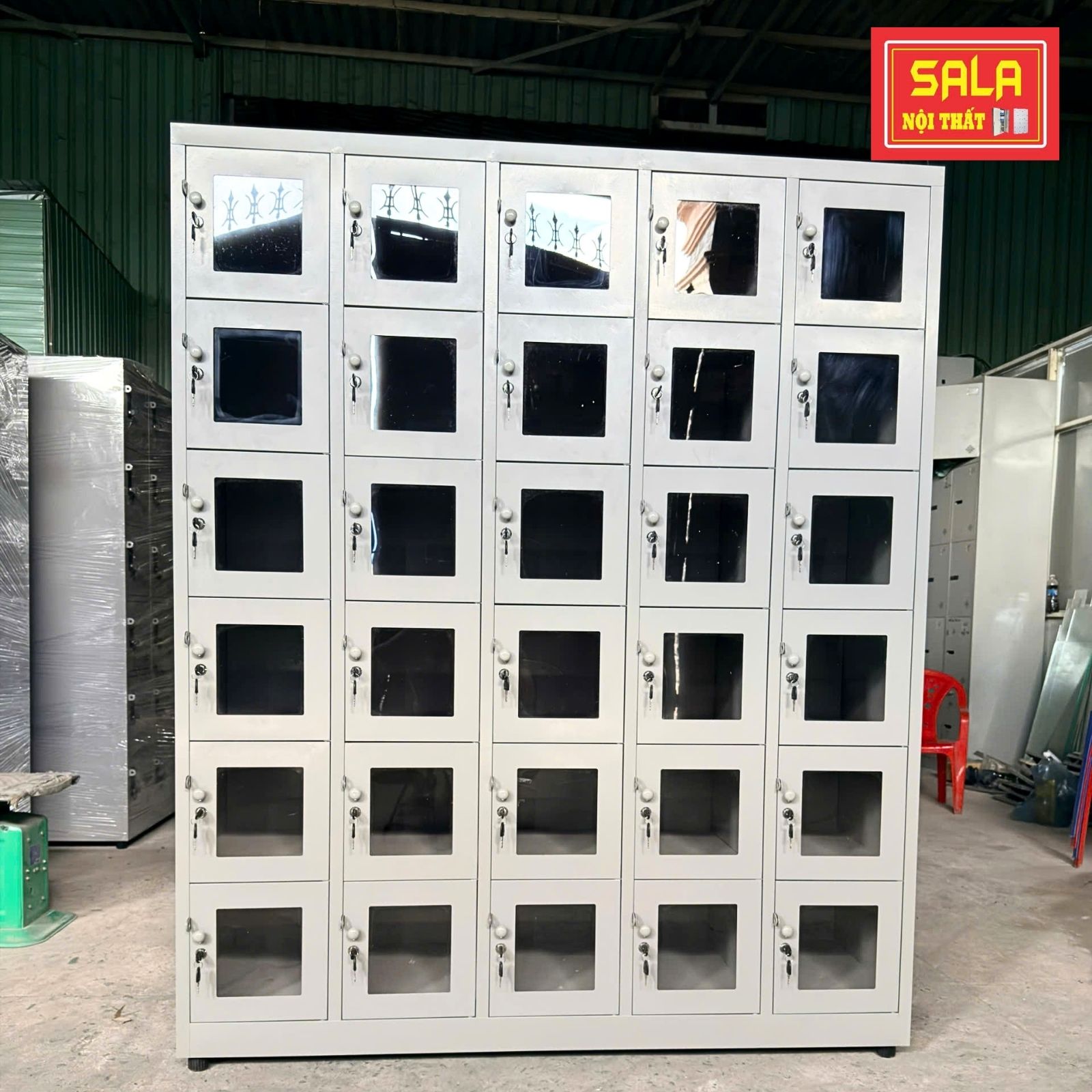 TỦ SẮT LOCKER 30 NGĂN MICA