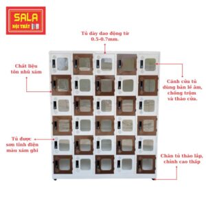 TỦ SẮT LOCKER 30 NGĂN MICA