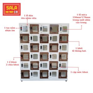 TỦ SẮT LOCKER 30 NGĂN MICA