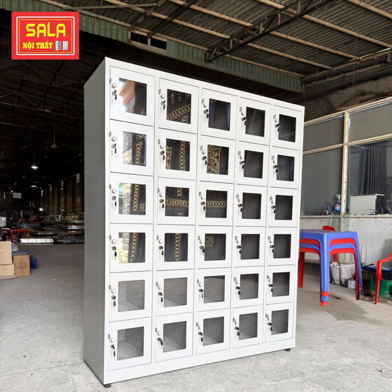 TỦ SẮT LOCKER 30 NGĂN MICA