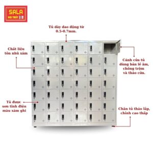 Tủ locker 42 ngăn, tủ locker, tủ sắt locker, tủ sắt locker phù hợp cho văn phòng