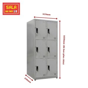 Tủ locker 6 ngăn, tủ locker, tủ sắt locker, tủ sắt locker phù hợp cho văn phòng