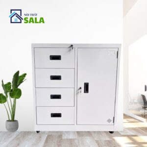 TỦ HỘC KÉO SẮT 4 NGĂN, 1 CÁNH MỞ