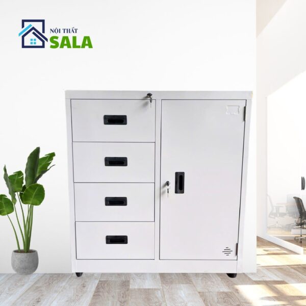 TỦ HỘC KÉO SẮT 4 NGĂN, 1 CÁNH MỞ