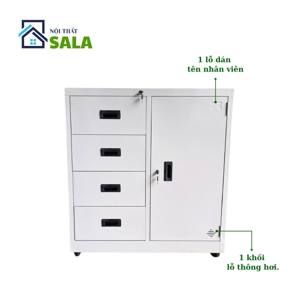 TỦ HỘC KÉO SẮT 4 NGĂN, 1 CÁNH MỞ