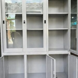 TỦ SẮT HỒ SƠ 2 CÁNH KÍNH LÙA 1 CÁNH KÍNH MỞ 3 CÁNH TÔN MỞ